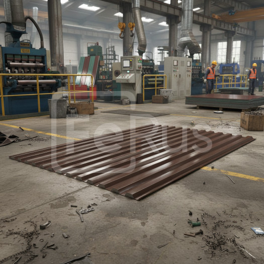 Профнастил С10 полиуретановый глянцовый (Zn200-275) 0,5х1100х1200 мм, RAL 8017